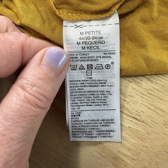 Banana Republic Petite Threadsoft Wrap Top L/S Chase Yellow 664099 Career M NWT - Picture 9 of 10